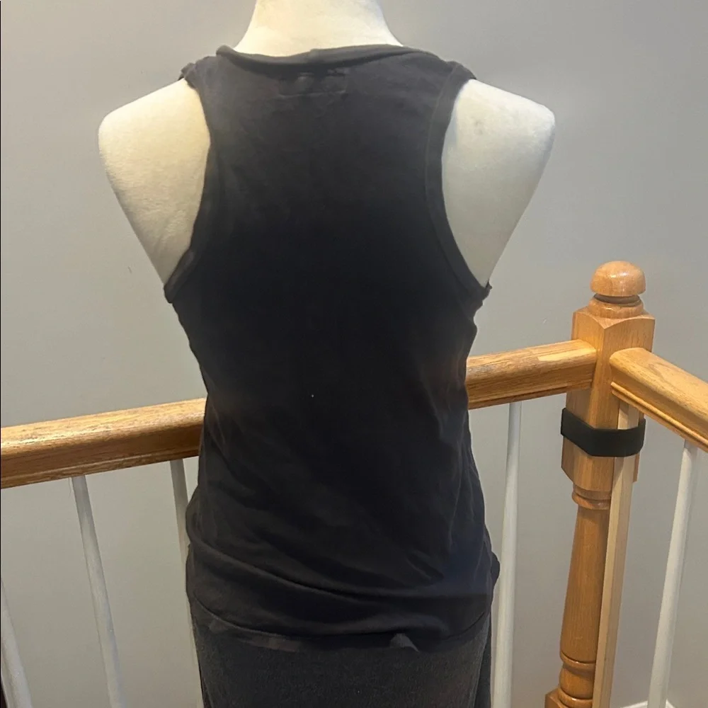 Michael Lauren Black Muscle Tee with White Lightning Bolts - Picture 3 of 5